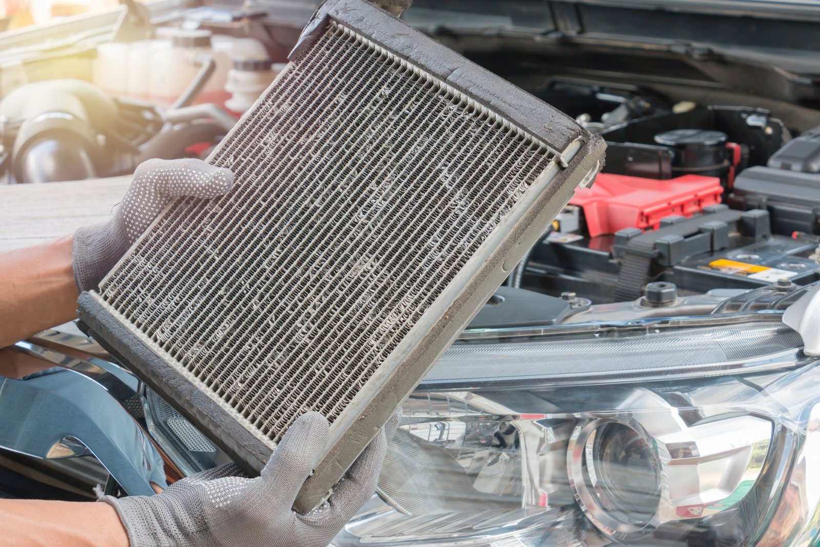 Car engine close-up